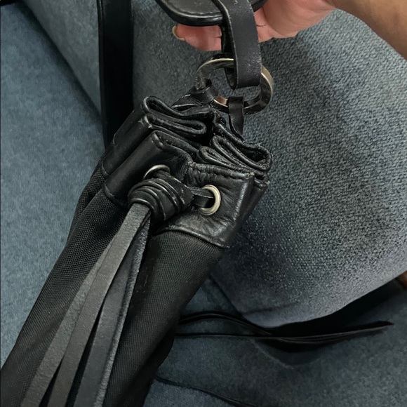 Lancel hobo bag black nylon with leather trim - Picture 5 of 9